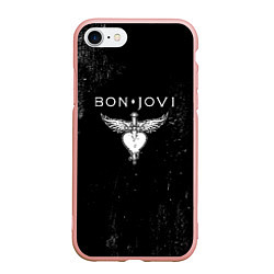 Чехол iPhone 7/8 матовый Bon Jovi, цвет: 3D-светло-розовый