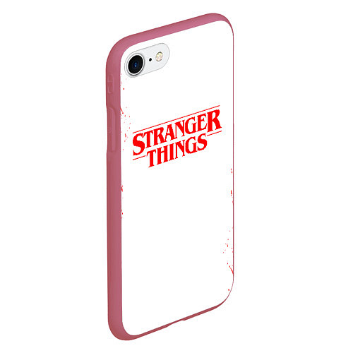 Чехол iPhone 7/8 матовый STRANGER THINGS / 3D-Малиновый – фото 2
