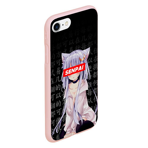 Чехол iPhone 7/8 матовый SENPAI ANIME / 3D-Светло-розовый – фото 2