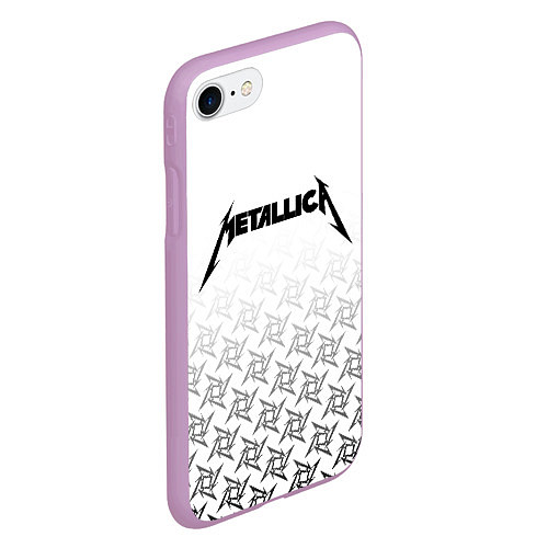 Чехол iPhone 7/8 матовый METALLICA / 3D-Сиреневый – фото 2