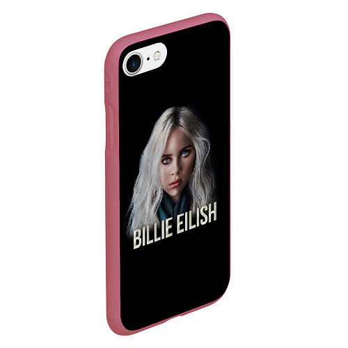 Чехол iPhone 7/8 матовый BILLIE EILISH / 3D-Малиновый – фото 2