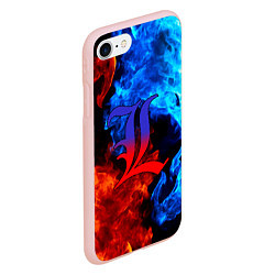 Чехол iPhone 7/8 матовый L letter fire, цвет: 3D-светло-розовый — фото 2