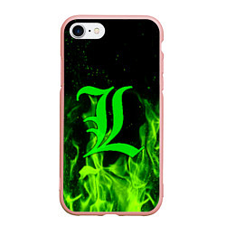 Чехол iPhone 7/8 матовый L letter flame, цвет: 3D-светло-розовый