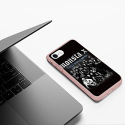 Чехол iPhone 7/8 матовый Monsta X, цвет: 3D-светло-розовый — фото 2