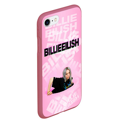 Чехол iPhone 7/8 матовый Billie Eilish: Pink Mood / 3D-Малиновый – фото 2