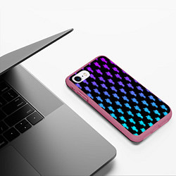 Чехол iPhone 7/8 матовый Billie Eilish: Neon Pattern, цвет: 3D-малиновый — фото 2