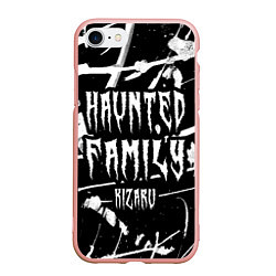 Чехол iPhone 7/8 матовый KIZARU - HAUNTED FAMILY, цвет: 3D-светло-розовый