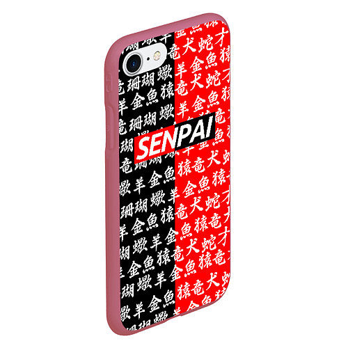Чехол iPhone 7/8 матовый SENPAI / 3D-Малиновый – фото 2
