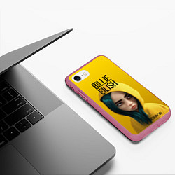 Чехол iPhone 7/8 матовый BILLIE EILISH: Yellow Girl, цвет: 3D-малиновый — фото 2