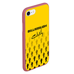 Чехол iPhone 7/8 матовый Billie Eilish: Yellow Autograph, цвет: 3D-малиновый — фото 2