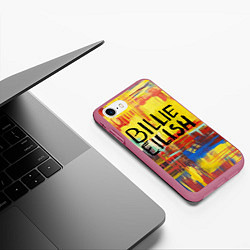 Чехол iPhone 7/8 матовый Billie Eilish: Art, цвет: 3D-малиновый — фото 2