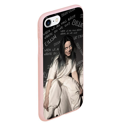 Чехол iPhone 7/8 матовый BILLIE EILISH: Where Do We Go / 3D-Светло-розовый – фото 2