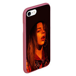 Чехол iPhone 7/8 матовый BILLIE EILISH: Red Mood, цвет: 3D-малиновый — фото 2