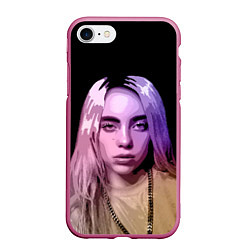 Чехол iPhone 7/8 матовый BILLIE EILISH: Violet Mood, цвет: 3D-малиновый