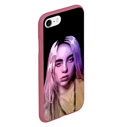 Чехол iPhone 7/8 матовый BILLIE EILISH: Violet Mood / 3D-Малиновый – фото 2