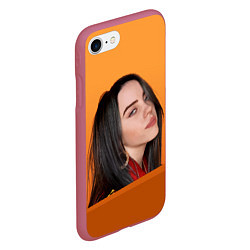 Чехол iPhone 7/8 матовый BILLIE EILISH: Orange Mood, цвет: 3D-малиновый — фото 2