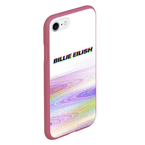 Чехол iPhone 7/8 матовый BILLIE EILISH: White Glitch / 3D-Малиновый – фото 2