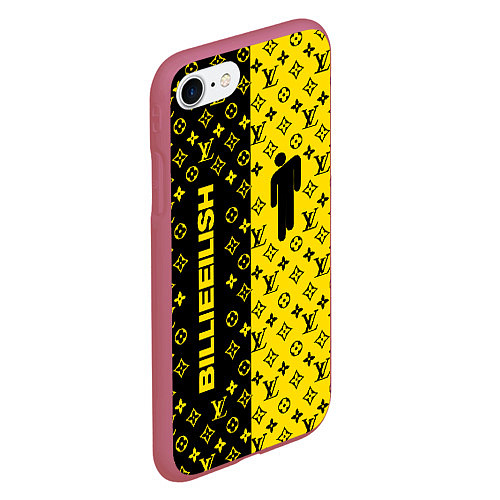 Чехол iPhone 7/8 матовый BILLIE EILISH x LV Yellow / 3D-Малиновый – фото 2