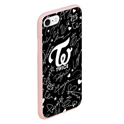 Чехол iPhone 7/8 матовый TWICE АВТОГРАФЫ, цвет: 3D-светло-розовый — фото 2