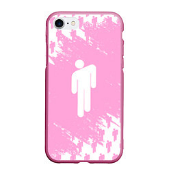 Чехол iPhone 7/8 матовый Billie Eilish: Pink Style, цвет: 3D-малиновый