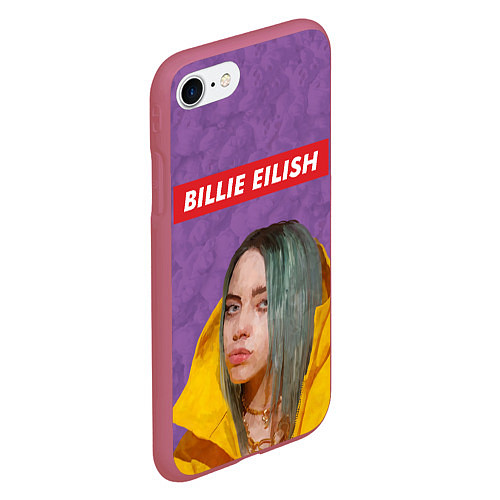 Чехол iPhone 7/8 матовый Billie Eilish / 3D-Малиновый – фото 2