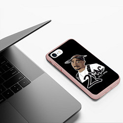 Чехол iPhone 7/8 матовый 2pac, цвет: 3D-светло-розовый — фото 2