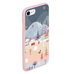 Чехол iPhone 7/8 матовый Новогодние каникулы, цвет: 3D-светло-розовый — фото 2