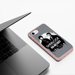 Чехол iPhone 7/8 матовый Sherlock Holmesboy, цвет: 3D-светло-розовый — фото 2