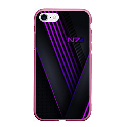 Чехол iPhone 7/8 матовый Mass Effect N7, цвет: 3D-малиновый