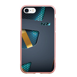 Чехол iPhone 7/8 матовый Mass Effect N7, цвет: 3D-светло-розовый