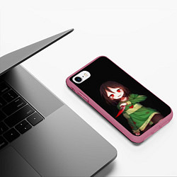 Чехол iPhone 7/8 матовый UNDERTALE, цвет: 3D-малиновый — фото 2
