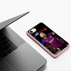 Чехол iPhone 7/8 матовый Месси, цвет: 3D-светло-розовый — фото 2