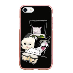 Чехол iPhone 7/8 матовый Woman yelling at cat, цвет: 3D-светло-розовый