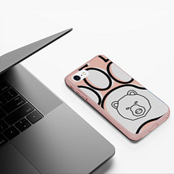 Чехол iPhone 7/8 матовый Душа севера - след медведя, цвет: 3D-светло-розовый — фото 2