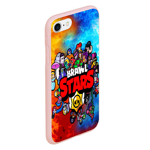 Чехол iPhone 7/8 матовый BrawlStars All heroes / 3D-Светло-розовый – фото 2
