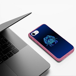 Чехол iPhone 7/8 матовый Знаки Зодиака Рак, цвет: 3D-малиновый — фото 2
