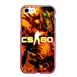 Чехол iPhone 7/8 матовый CS:GO, цвет: 3D-малиновый