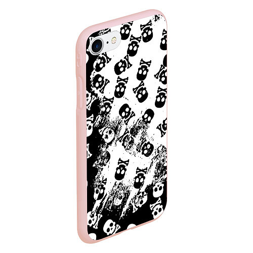 Чехол iPhone 7/8 матовый Черепа / 3D-Светло-розовый – фото 2