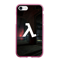 Чехол iPhone 7/8 матовый HALF-LIFE, цвет: 3D-малиновый
