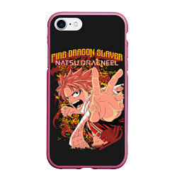 Чехол iPhone 7/8 матовый Fairy Tail, цвет: 3D-малиновый