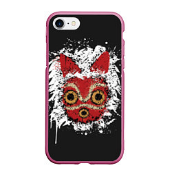 Чехол iPhone 7/8 матовый Princess Mononoke, цвет: 3D-малиновый