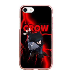 Чехол iPhone 7/8 матовый Brawl Stars CROW, цвет: 3D-светло-розовый