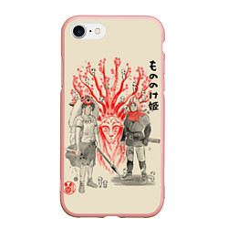 Чехол iPhone 7/8 матовый Принцесса Мононоке, цвет: 3D-светло-розовый