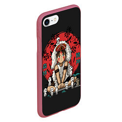 Чехол iPhone 7/8 матовый Princess Mononoke, цвет: 3D-малиновый — фото 2