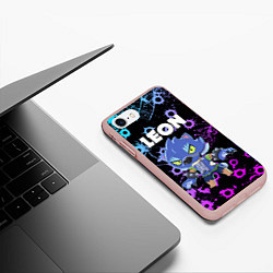 Чехол iPhone 7/8 матовый BRAWL STARS ОБОРОТЕНЬ LEON, цвет: 3D-светло-розовый — фото 2