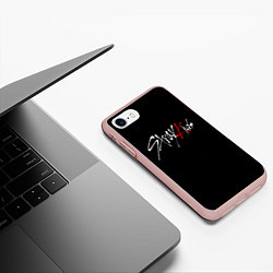 Чехол iPhone 7/8 матовый STRAY KIDS, цвет: 3D-светло-розовый — фото 2