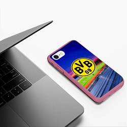 Чехол iPhone 7/8 матовый FC Borussia, цвет: 3D-малиновый — фото 2