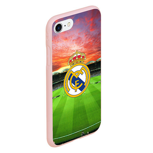 Чехол iPhone 7/8 матовый FC Real Madrid / 3D-Светло-розовый – фото 2