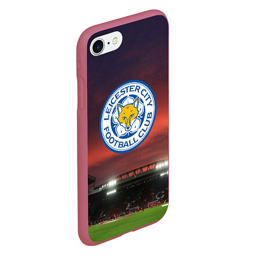 Чехол iPhone 7/8 матовый FC Leicester City / 3D-Малиновый – фото 2