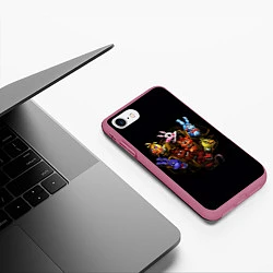 Чехол iPhone 7/8 матовый Five Nights At Freddy's, цвет: 3D-малиновый — фото 2